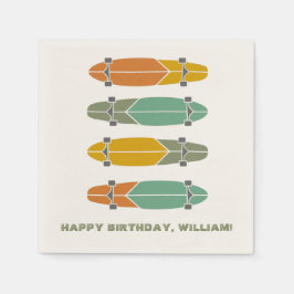 Guardanapo De Papel Vintage Retro Longboards Skateboards