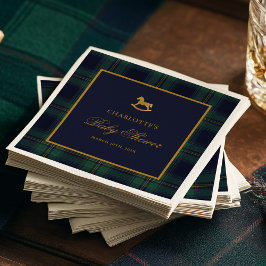 Guardanapo De Papel Vintage Rocking Horse Plaid Baby Shower