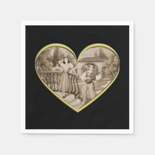 Guardanapo De Papel Vintage Romance casal, amor de homem e mulher