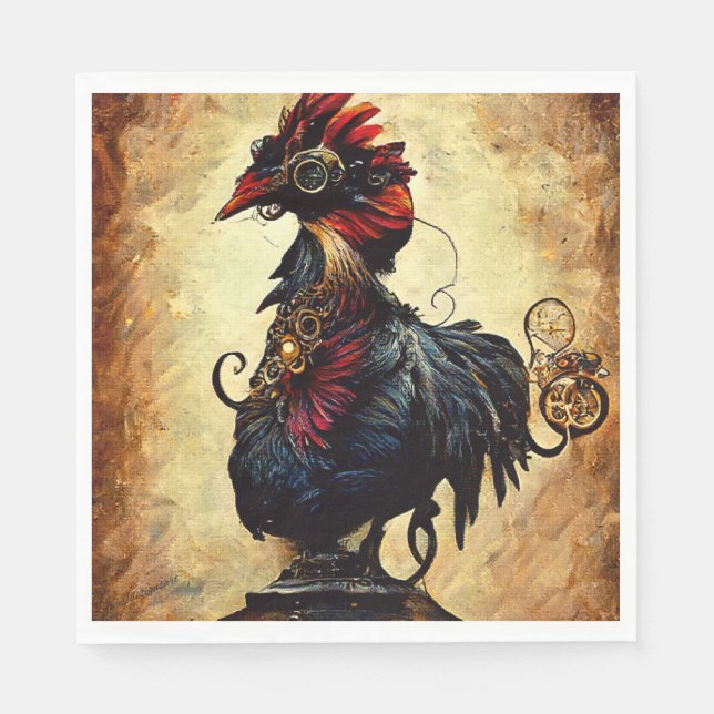 Guardanapo De Papel Vintage Rooster (Frente)