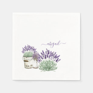 Guardanapo De Papel Vintage Rustic Lavanda Custom Name