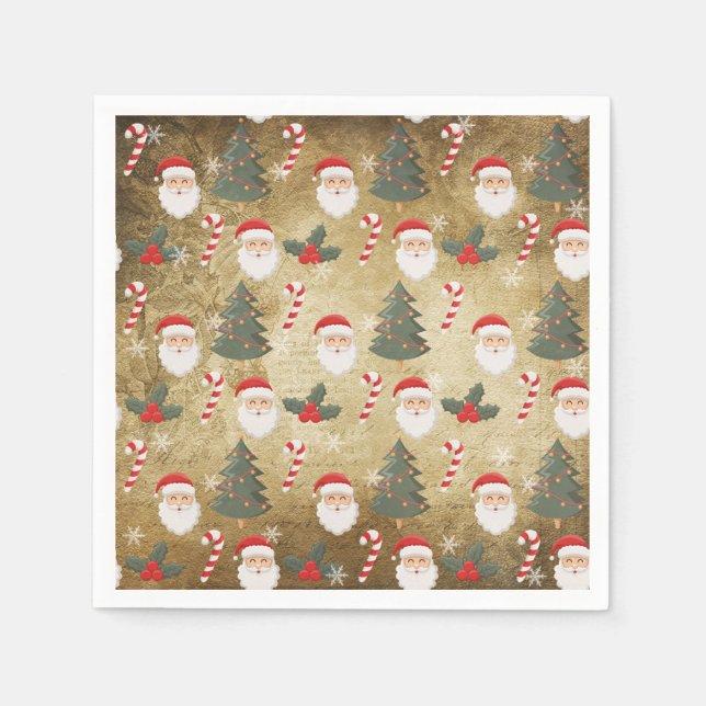 Guardanapo De Papel Vintage Santa Claus Pattern (Frente)