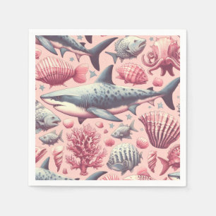 Guardanapo De Papel Vintage Shark Seamless