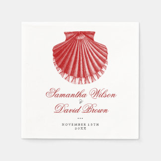 Guardanapo De Papel Vintage Shell Red