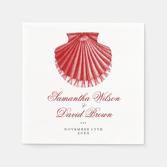 Guardanapo De Papel Vintage Shell Red (Frente)
