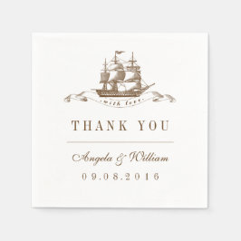 Guardanapo De Papel Vintage Ship Beach Wedkin Paper Napkin