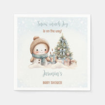 Vintage Snowman Blue Christmas Boy Chá de fraldas