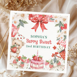 Guardanapo De Papel Vintage Strawberry Berry Sweet 2nd Birthday
