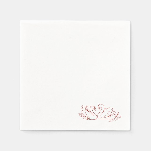 Guardanapo De Papel Vintage Swan Napkin (Frente)