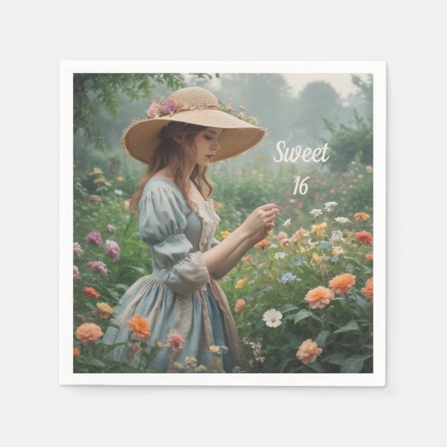 Guardanapo De Papel Vintage Sweet 16 Birthday (Frente)