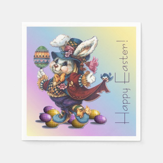 Guardanapo De Papel Vintage Tailcoat Bunny Napkins (Frente)