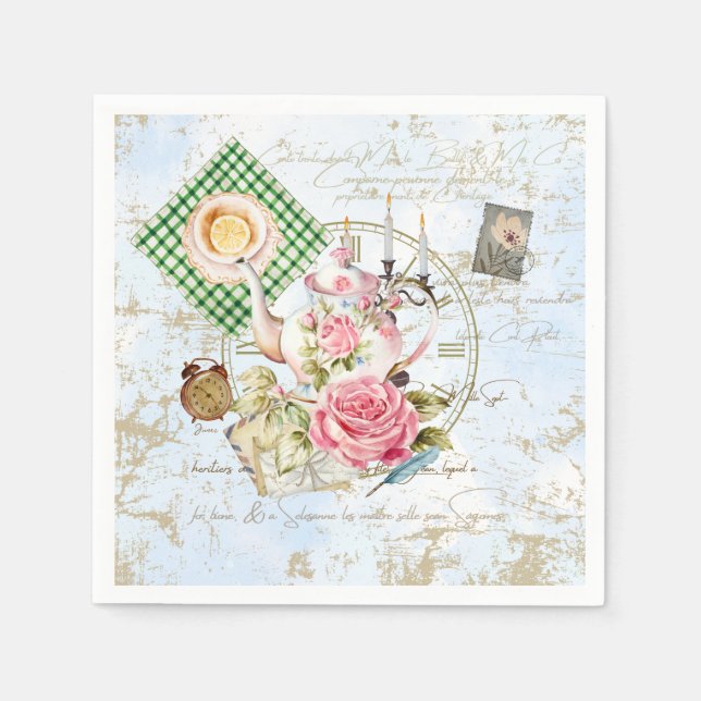 Guardanapo De Papel Vintage Tea Party (Frente)