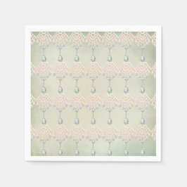 Guardanapo De Papel Vintage teal rhinestones vitoriano chic elegante