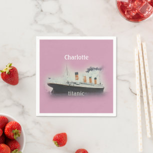 Guardanapo De Papel Vintage Titanic Ocean Liner Girl Nome Rosa Navio