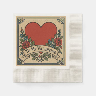 Guardanapo De Papel Vintage To My Valentine Heart