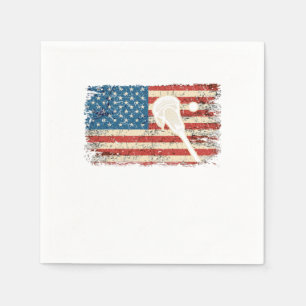 Guardanapo De Papel Vintage USA Flag Lacrosse Stick Lax Lacrosse Van