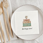 Guardanapo De Papel Vintage Valise Saindo Festa<br><div class="desc">Mande um ente querido em estilo com esse legal estilo de vintage indo embora festas ou guardanapos de boa viagem, apresentando uma ilustração aquática de uma pilha de malas vintage revestidas com um globo giratório. Personalize com sua legenda personalizada em letras de script de pincel de tendência, mostrada com "Bon...</div>