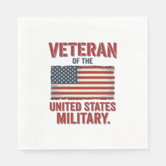 Guardanapo De Papel Vintage Veteran USA Flag Military Vector Design_1