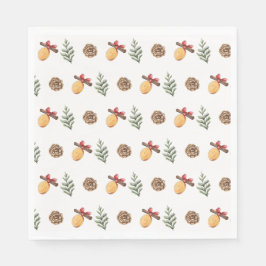 Guardanapo De Papel Vintage Watercolor Padrão de Natal do inverno