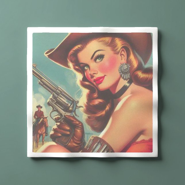 Guardanapo De Papel Vintage Western Pin-up (Criador carregado)