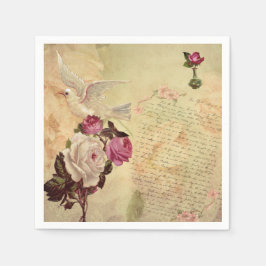 Guardanapo De Papel Vintage White Dove Chique Napkin