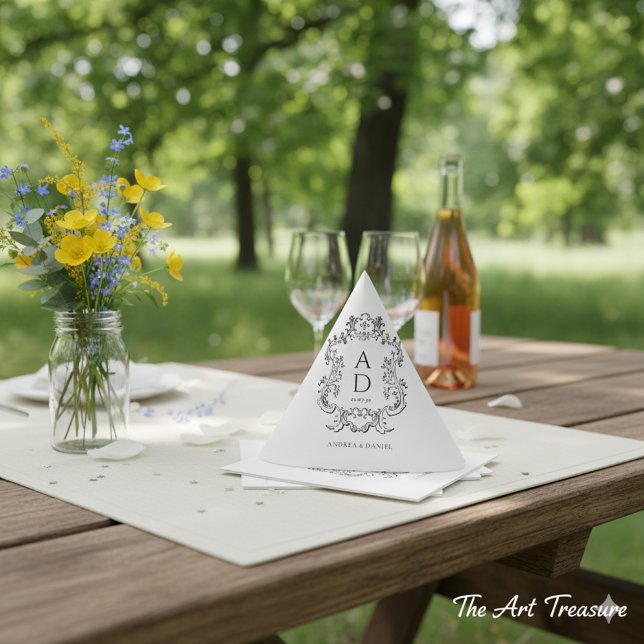 Guardanapo De Papel Vintage White Elegant Floral (Criador carregado)