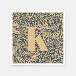 Guardanapo De Papel Vintage William Morris Larkspur Pattern Monograma