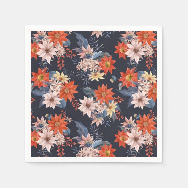 Guardanapo De Papel Vintage Winter Botanicals Patterno Christmas (Frente)