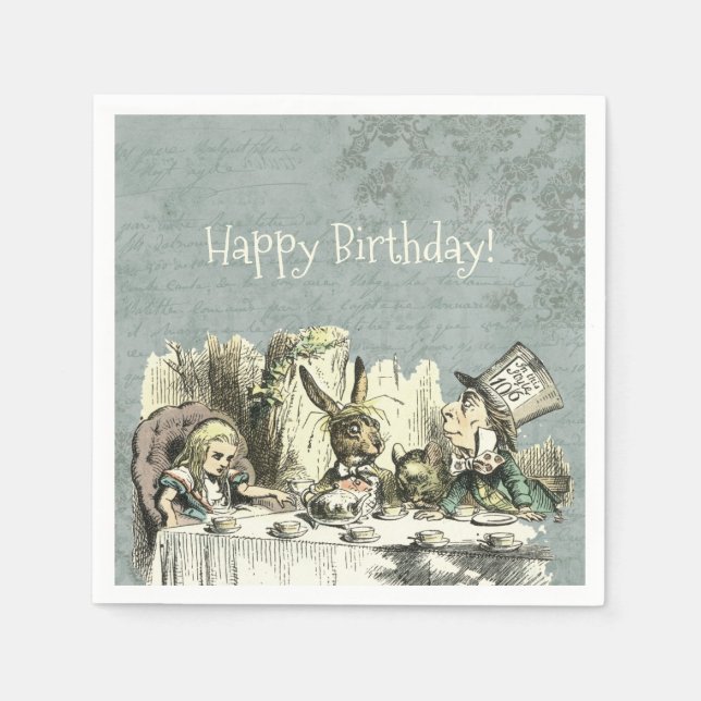 Guardanapo De Papel Vintage Wonderland Tea Party (Frente)