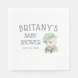 Guardanapo De Papel Vintage Woodland Bear Chá de fraldas