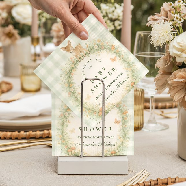 Guardanapo De Papel Vintage Woodland Deer Baby Shower (Criador carregado)