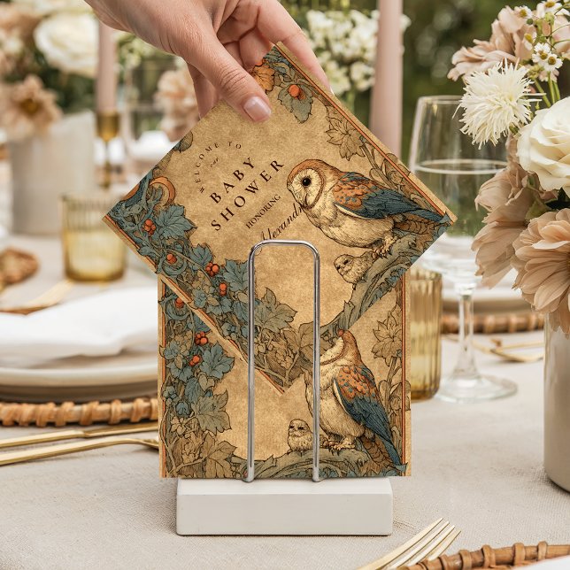 Guardanapo De Papel Vintage Woodland Owl Baby Shower (Criador carregado)