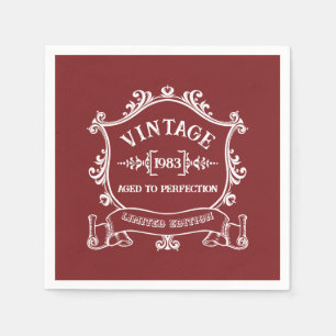 Guardanapo De Papel Vintage Year Aged to Perfected Birth Year (Idade d