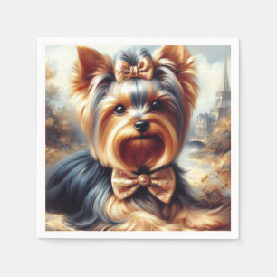 Guardanapo De Papel Vintage Yorkshire Terrier Painting