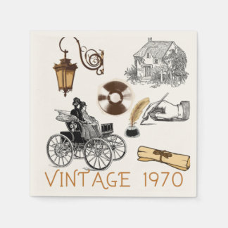 GUARDANAPO DE PAPEL VINTAGEM 1970