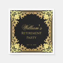 Vintagem de Script Elegante Dourado Preto do Parti