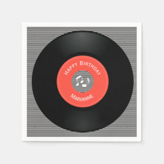 Guardanapo De Papel Vinyl Records Design Paper Napkins