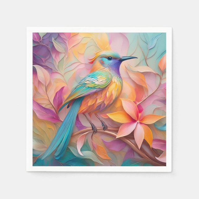 Guardanapo De Papel Violet Throed Songbird Fantasy Bird (Frente)