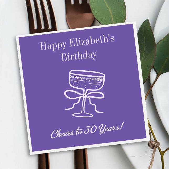 Guardanapo De Papel Violeta moderna aplaude 30 anos Aniversário Nápole (Criador carregado)