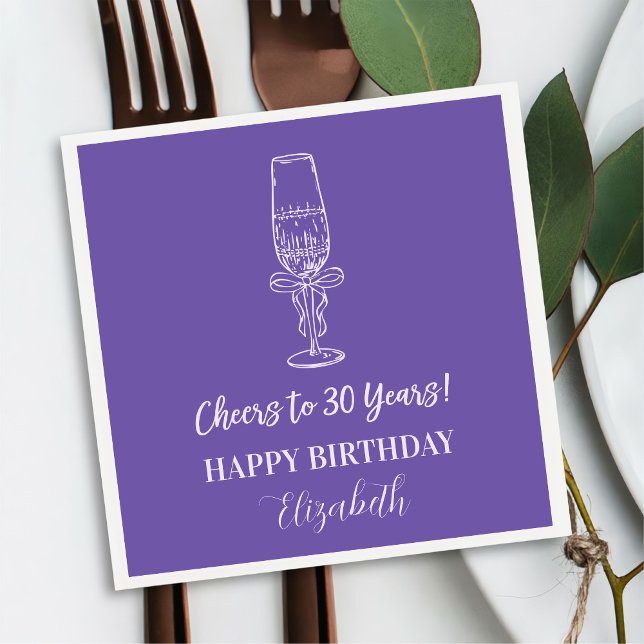 Guardanapo De Papel Violeta moderna aplaude 30 anos Aniversário Nápole (Criador carregado)