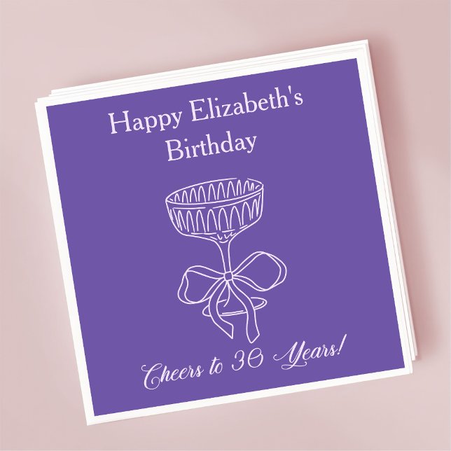 Guardanapo De Papel Violeta moderna aplaude 30 anos Aniversário Nápole (Criador carregado)