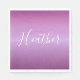 Guardanapo De Papel Violeta Roxa e Script Branco Personalizado