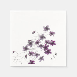 Guardanapo De Papel Violetas Selvagens Cintadas Pintadas Manualmente