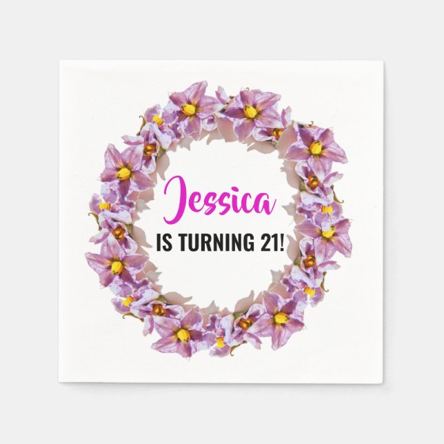 Guardanapo De Papel Virando 21 Rosa Tropical, Roxo, Cocktail Azul (Frente)