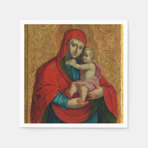 Guardanapo De Papel Virgem Maria e Menino Jesus por Jan Rombauer