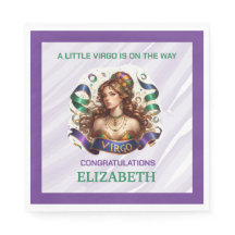 Virgo Zodiac Baby Shower Lavender and Green