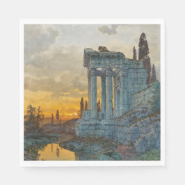 Guardanapo De Papel Visão do Sul da Itália com as antigas ruínas roman