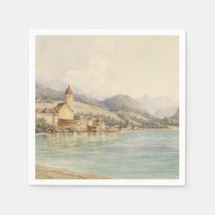 Guardanapo De Papel Vista de St. Wolfgang no Lago Wolfgang Carl Lafite