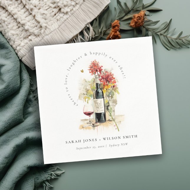 Guardanapo De Papel Viva, Casamento Floral Amarelo Vermelho (Criador carregado)