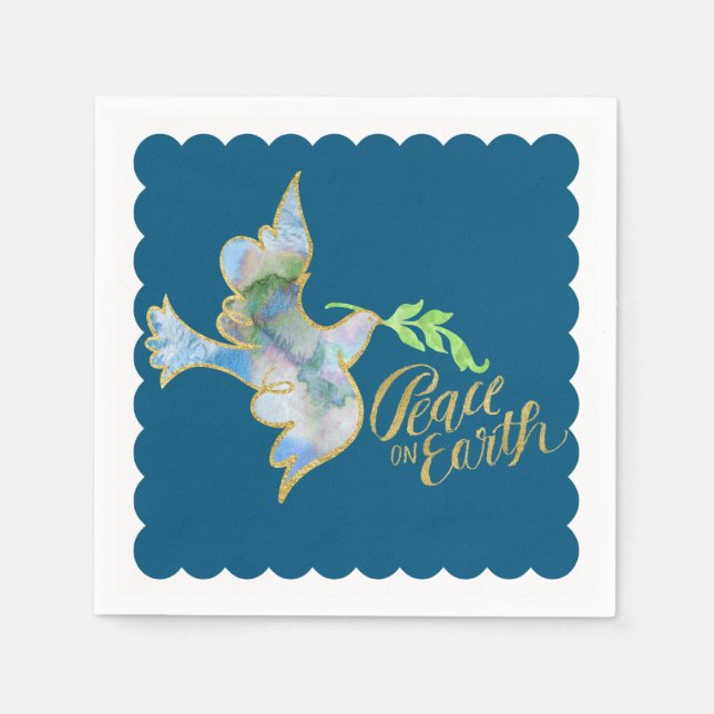 Guardanapo De Papel Viva Dourada Paz na Terra (Frente)